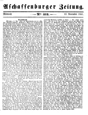 Aschaffenburger Zeitung Mittwoch 12. November 1851