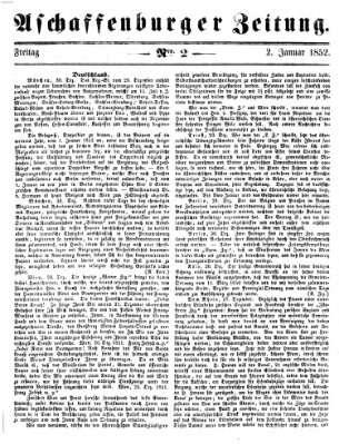 Aschaffenburger Zeitung Freitag 2. Januar 1852
