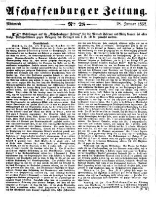 Aschaffenburger Zeitung Mittwoch 28. Januar 1852