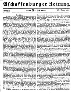 Aschaffenburger Zeitung Samstag 13. März 1852