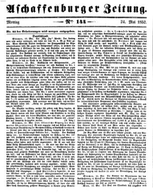 Aschaffenburger Zeitung Montag 24. Mai 1852