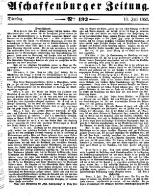 Aschaffenburger Zeitung Dienstag 13. Juli 1852