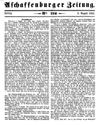 Aschaffenburger Zeitung Freitag 6. August 1852