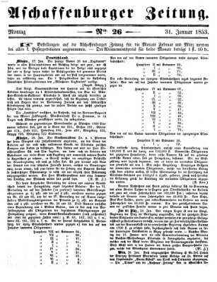 Aschaffenburger Zeitung Montag 31. Januar 1853