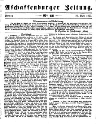 Aschaffenburger Zeitung Montag 21. März 1853