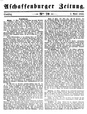 Aschaffenburger Zeitung Samstag 2. April 1853