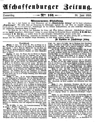 Aschaffenburger Zeitung Donnerstag 30. Juni 1853