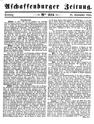 Aschaffenburger Zeitung Sonntag 18. September 1853