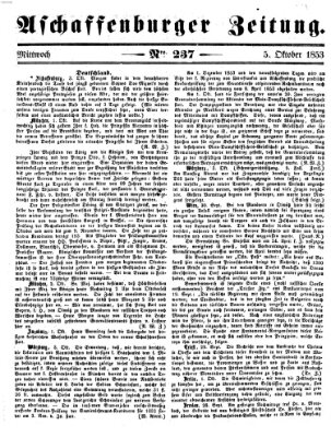 Aschaffenburger Zeitung Mittwoch 5. Oktober 1853