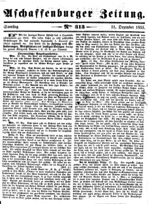Aschaffenburger Zeitung Samstag 31. Dezember 1853