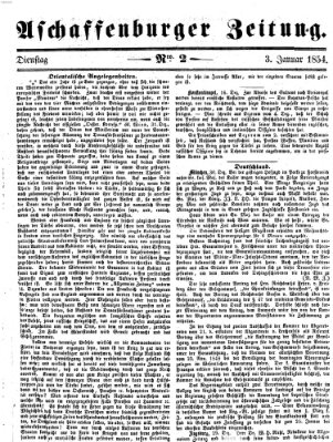 Aschaffenburger Zeitung Dienstag 3. Januar 1854
