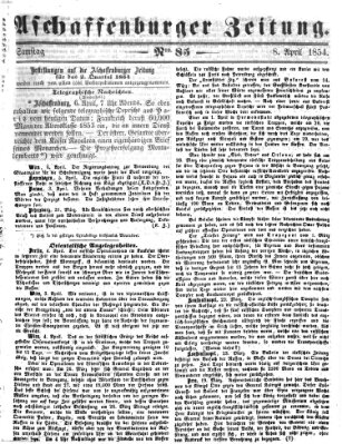 Aschaffenburger Zeitung Samstag 8. April 1854