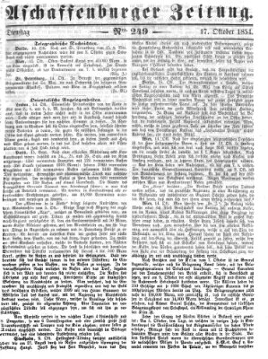 Aschaffenburger Zeitung Dienstag 17. Oktober 1854