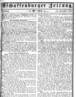 Aschaffenburger Zeitung Dienstag 14. November 1854