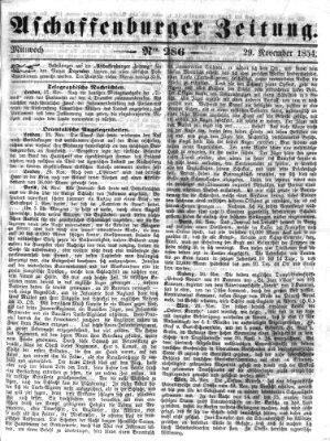 Aschaffenburger Zeitung Mittwoch 29. November 1854