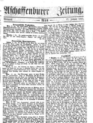 Aschaffenburger Zeitung Mittwoch 17. Januar 1855