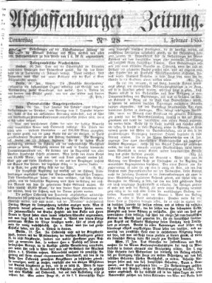 Aschaffenburger Zeitung Donnerstag 1. Februar 1855