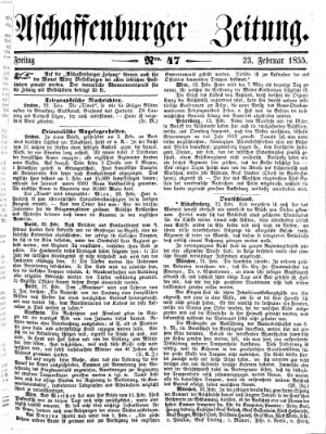 Aschaffenburger Zeitung Freitag 23. Februar 1855
