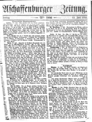 Aschaffenburger Zeitung Freitag 13. Juli 1855