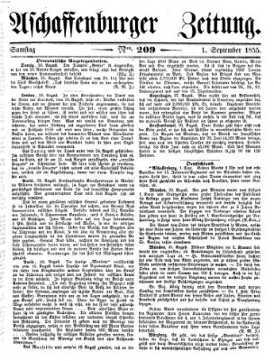Aschaffenburger Zeitung Samstag 1. September 1855