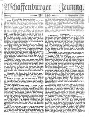 Aschaffenburger Zeitung Montag 3. September 1855