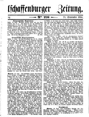 Aschaffenburger Zeitung Freitag 21. September 1855