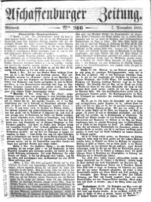 Aschaffenburger Zeitung Mittwoch 7. November 1855