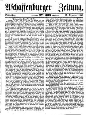 Aschaffenburger Zeitung Donnerstag 27. Dezember 1855