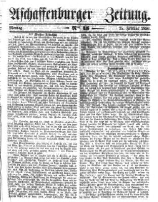 Aschaffenburger Zeitung Montag 25. Februar 1856