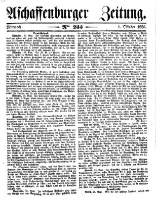 Aschaffenburger Zeitung Mittwoch 1. Oktober 1856