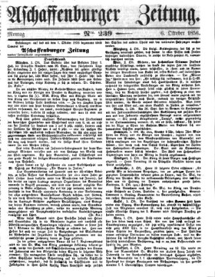 Aschaffenburger Zeitung Montag 6. Oktober 1856