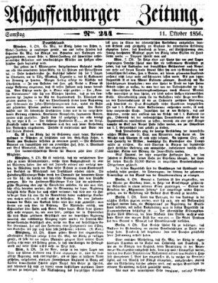 Aschaffenburger Zeitung Samstag 11. Oktober 1856