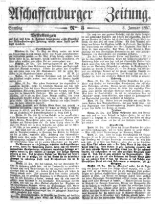 Aschaffenburger Zeitung Samstag 3. Januar 1857
