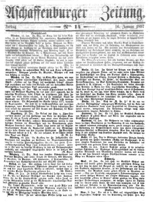 Aschaffenburger Zeitung Freitag 16. Januar 1857