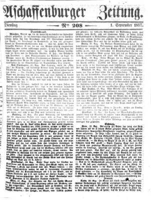 Aschaffenburger Zeitung Dienstag 1. September 1857