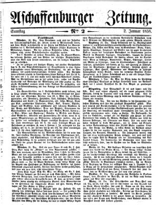 Aschaffenburger Zeitung Samstag 2. Januar 1858