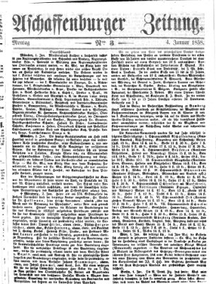 Aschaffenburger Zeitung Montag 4. Januar 1858