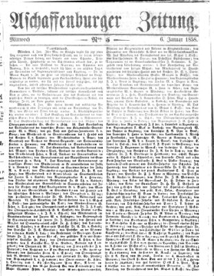 Aschaffenburger Zeitung Mittwoch 6. Januar 1858