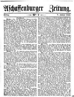 Aschaffenburger Zeitung Freitag 8. Januar 1858