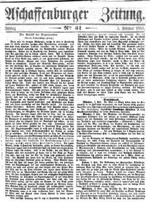Aschaffenburger Zeitung Freitag 5. Februar 1858
