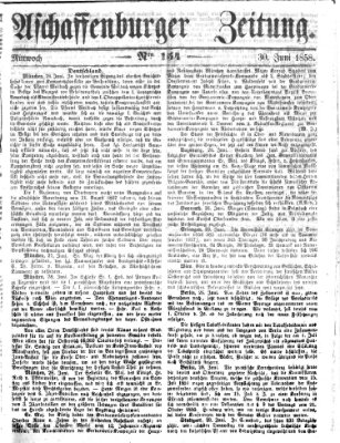 Aschaffenburger Zeitung Mittwoch 30. Juni 1858