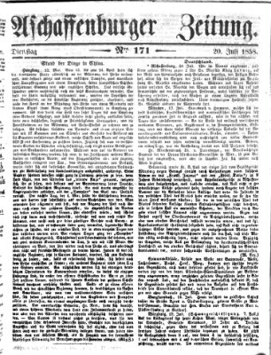 Aschaffenburger Zeitung Dienstag 20. Juli 1858