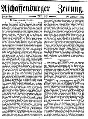 Aschaffenburger Zeitung Donnerstag 10. Februar 1859