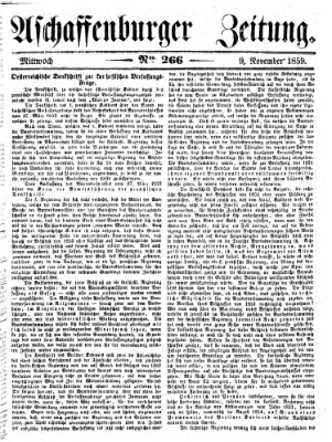 Aschaffenburger Zeitung Mittwoch 9. November 1859