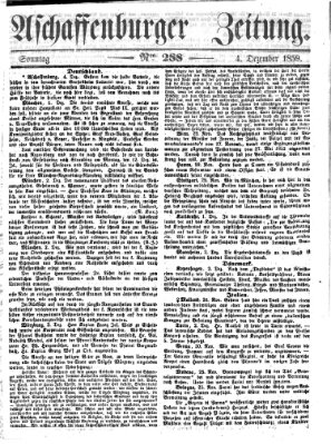 Aschaffenburger Zeitung Sonntag 4. Dezember 1859