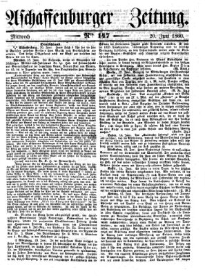 Aschaffenburger Zeitung Mittwoch 20. Juni 1860