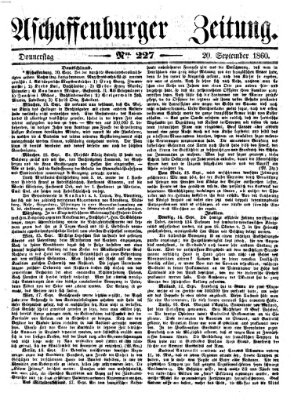 Aschaffenburger Zeitung Donnerstag 20. September 1860