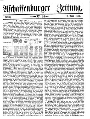 Aschaffenburger Zeitung Freitag 19. April 1861