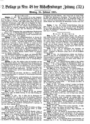 Aschaffenburger Zeitung Montag 25. Februar 1861