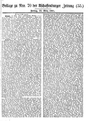 Aschaffenburger Zeitung Freitag 22. März 1861